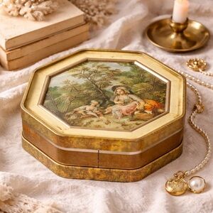 Vintage Sunshine Biscuits “Charms of Country Living” Octagonal Tin Tray 12”